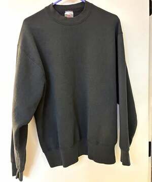 Vintage 90s Fruit of the Loom Heavyweight Blank Crewneck Sweatshirt Black L USA